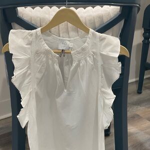 HD in Paris White Ruffle Sleeve Blouse